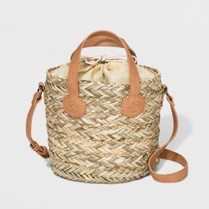 Straw Bucket Bag - Universal Thread™ Natural